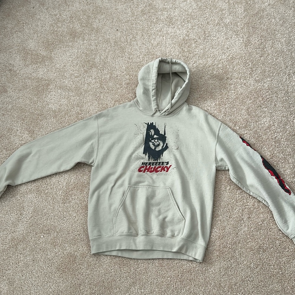 Cream colored Chucky hoodie